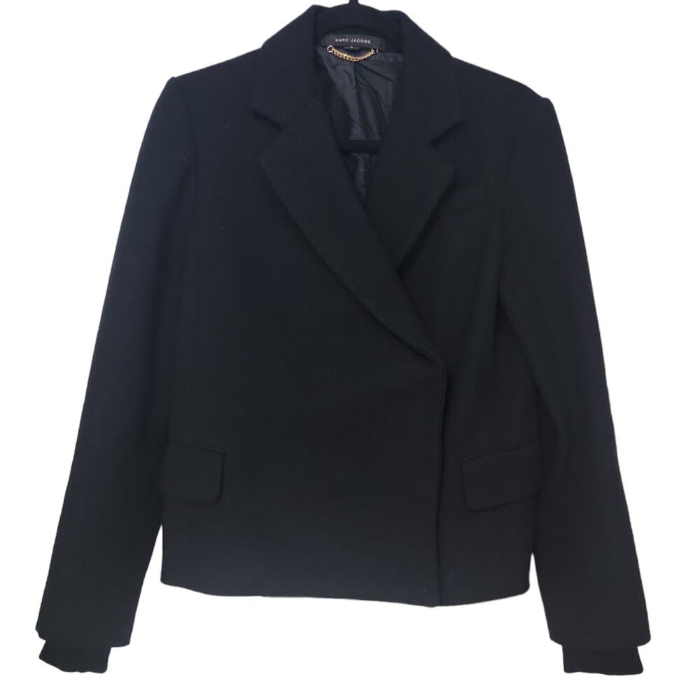 Marc Jacobs Wool Black Blazer Size 0 Suit Jacket